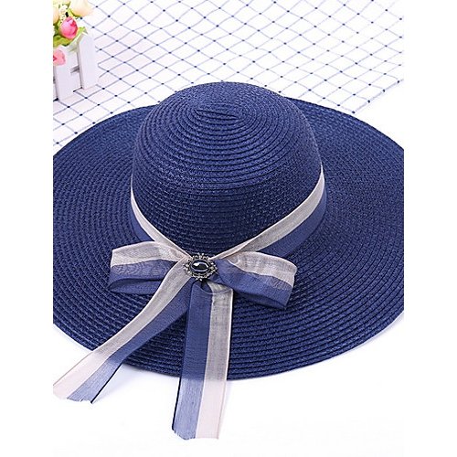 Female cute polyester straw hat color