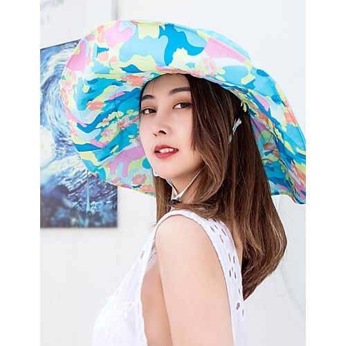 Women basic cute polyester cloth soft hat sun hat color flower