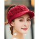 Women basic knitwear ski cap solid color