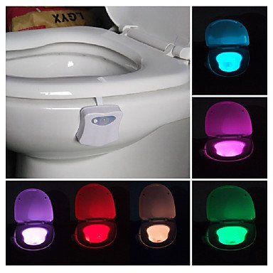 Bathroom toilet night light LED body movement activation on/off seat sensor light toilet night light