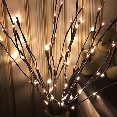 Warm white lighting branches 60 LED lights artificial tree willow branches lights family holiday party decoration decorative bat