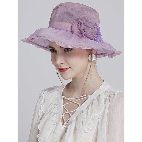 Female basic cute silk sun hat flower